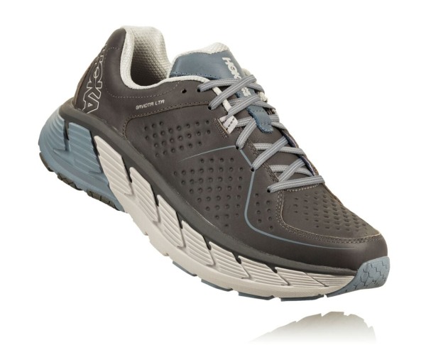 Hoka One One Gaviota Leather Mens UK - Grey Road Running Shoes - MCNRW8013